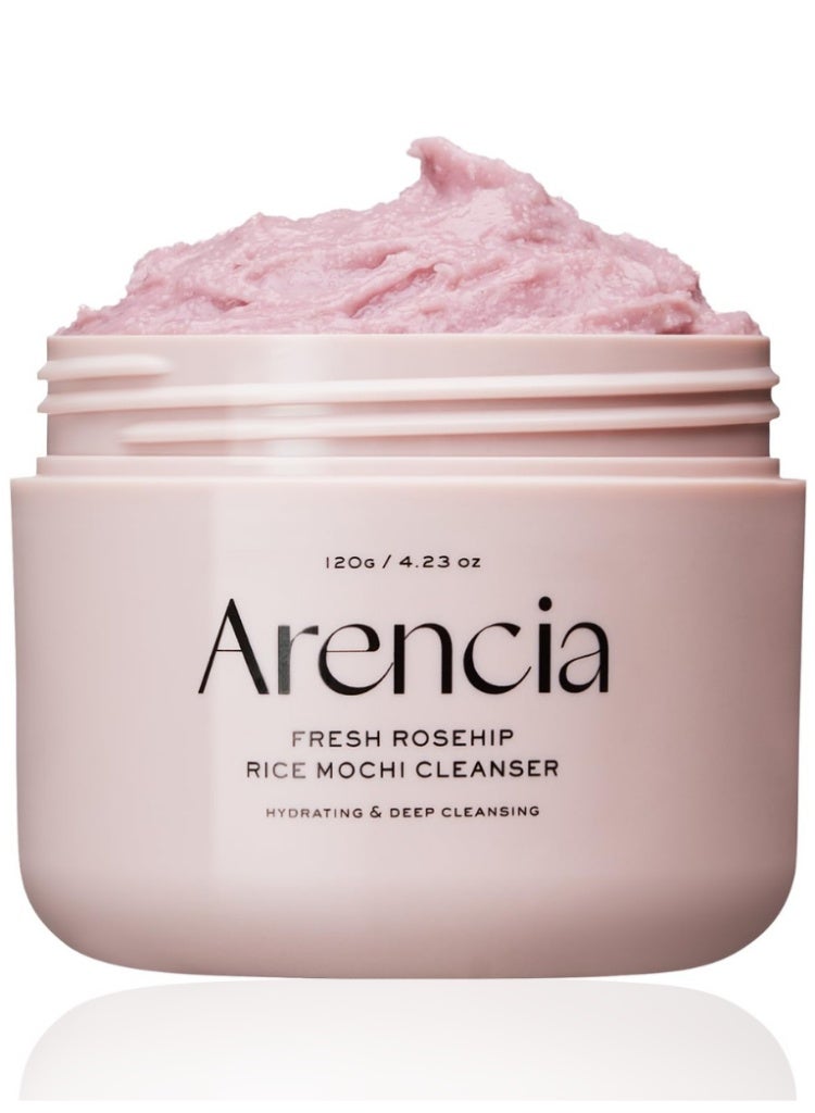 أرينسيا حل جفاف البشرة وبهتانها – منظف ARENCIA Rosehip Rice Mochi لتنظيف لطيف، تفتيح وتنعيم ملمس البشرة - Image 1